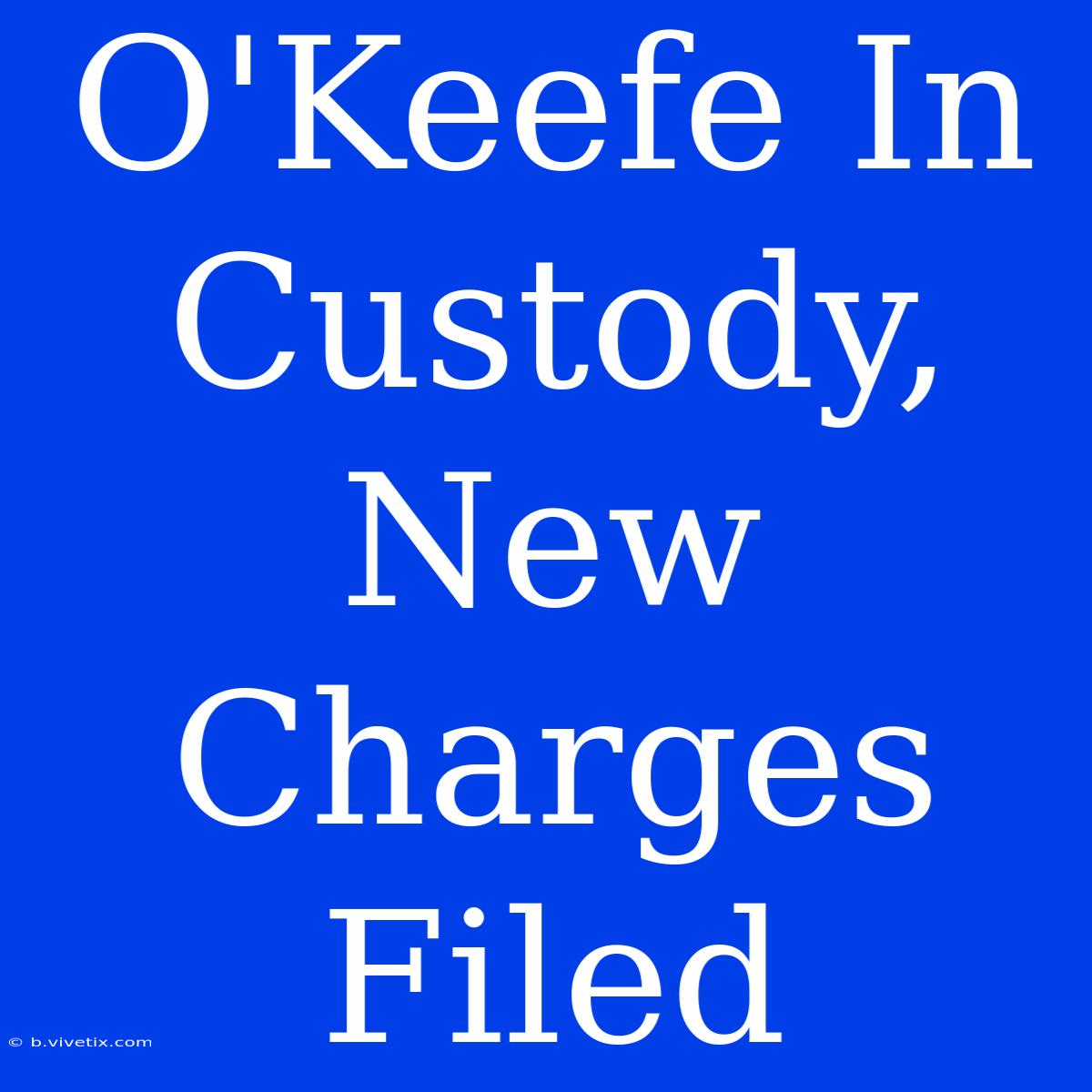 O'Keefe In Custody, New Charges Filed 