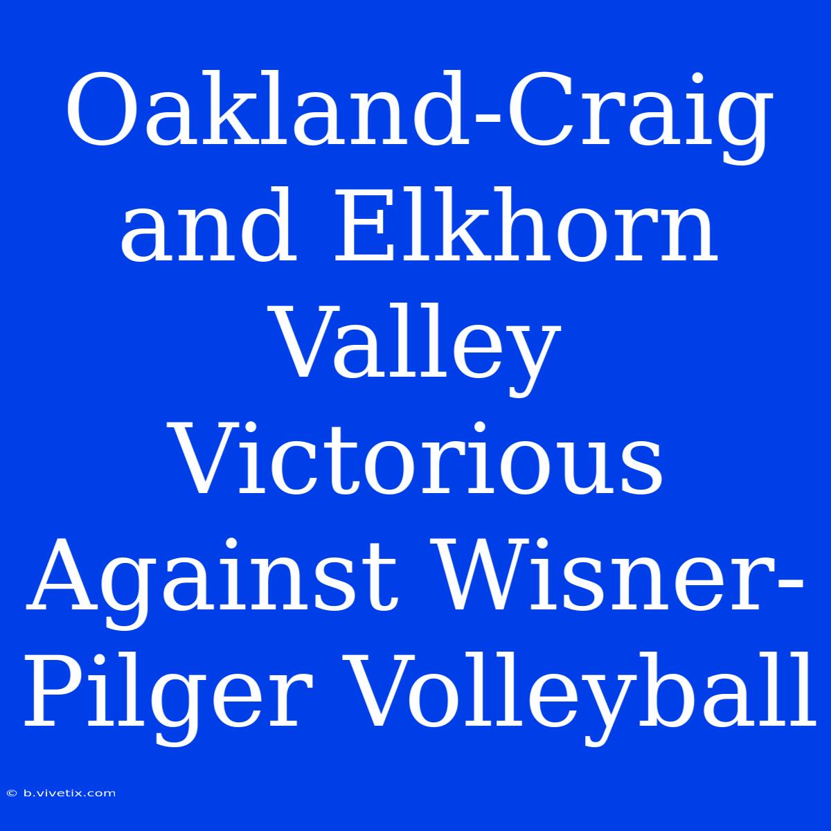 Oakland-Craig And Elkhorn Valley Victorious Against Wisner-Pilger Volleyball