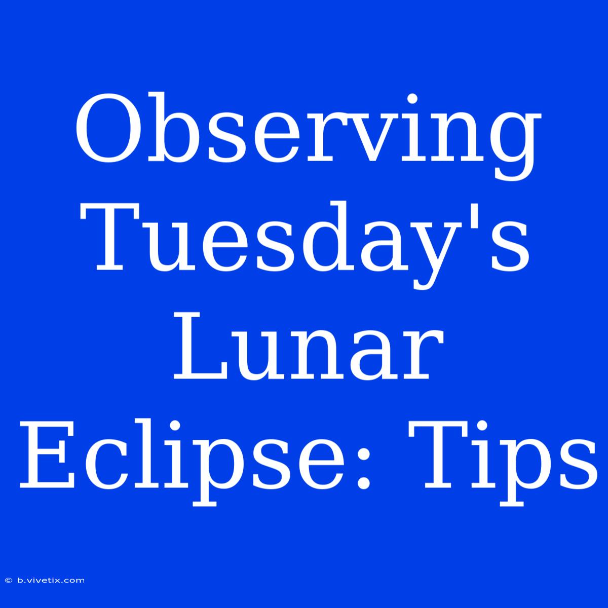 Observing Tuesday's Lunar Eclipse: Tips