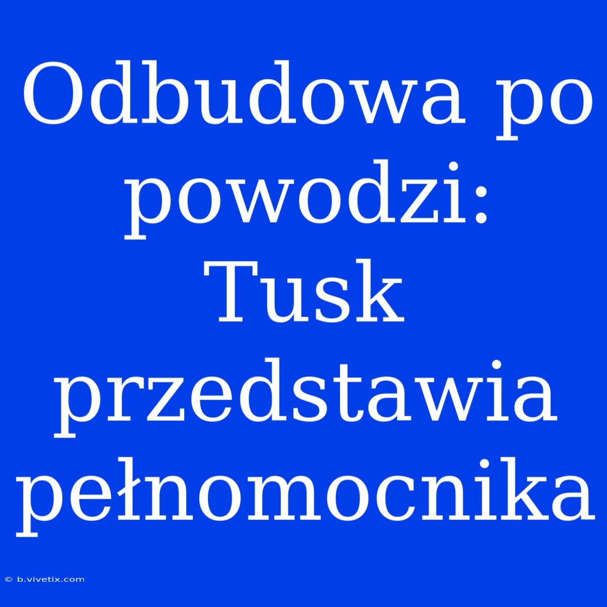 Odbudowa Po Powodzi: Tusk Przedstawia Pełnomocnika