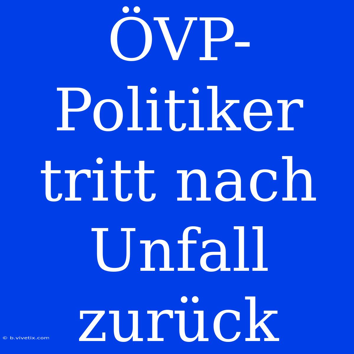 ÖVP-Politiker Tritt Nach Unfall Zurück