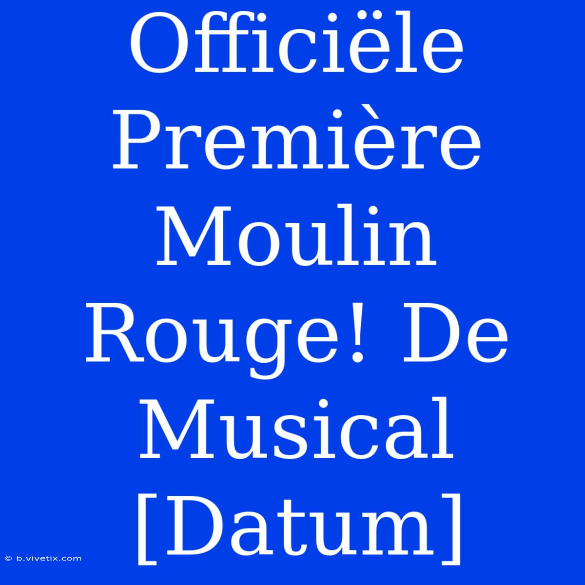 Officiële Première Moulin Rouge! De Musical [Datum]