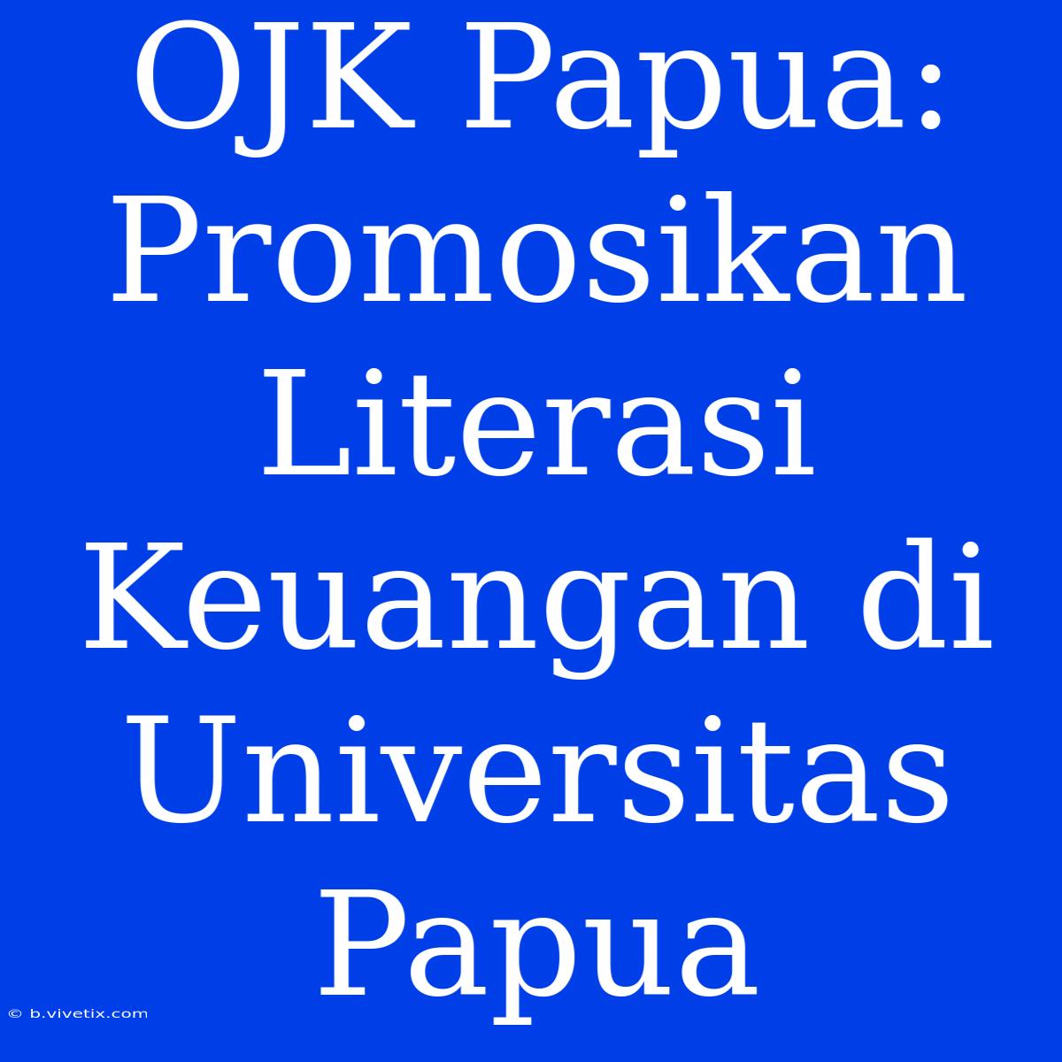 OJK Papua: Promosikan Literasi Keuangan Di Universitas Papua