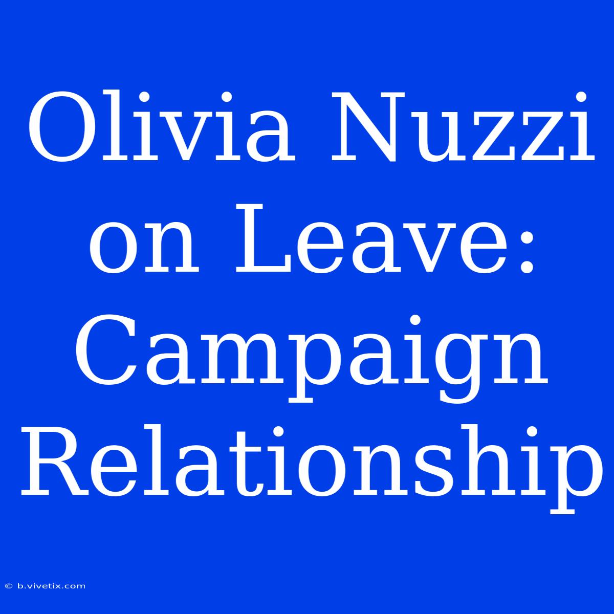 Olivia Nuzzi On Leave: Campaign Relationship