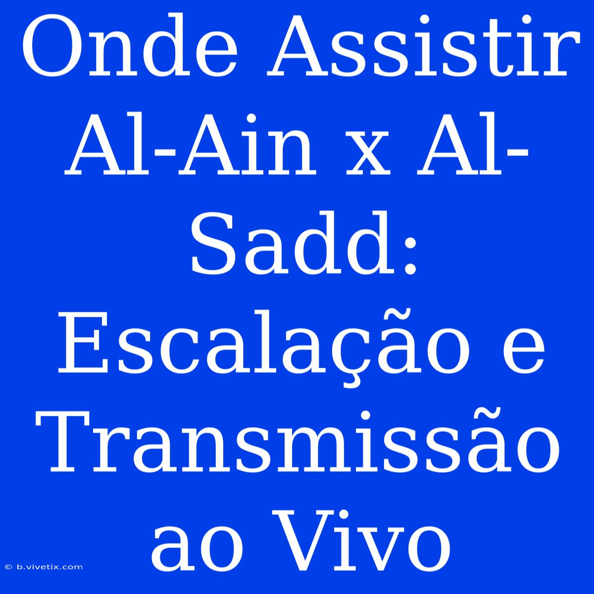 Onde Assistir Al-Ain X Al-Sadd: Escalação E Transmissão Ao Vivo