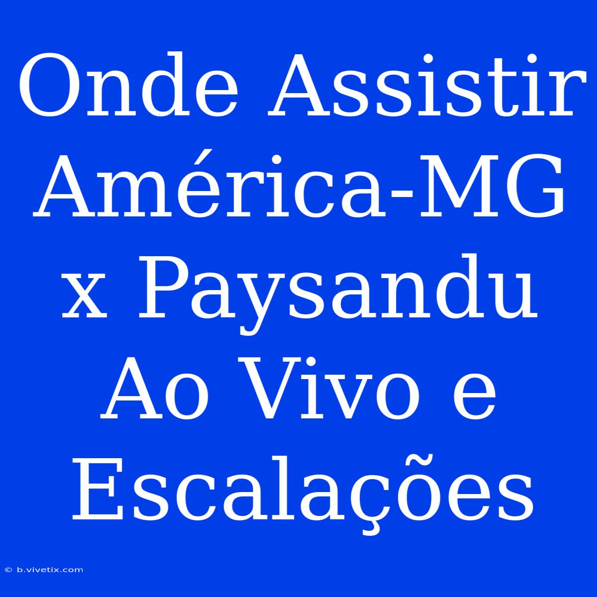 Onde Assistir América-MG X Paysandu Ao Vivo E Escalações