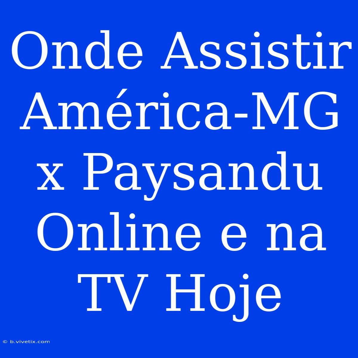 Onde Assistir América-MG X Paysandu Online E Na TV Hoje