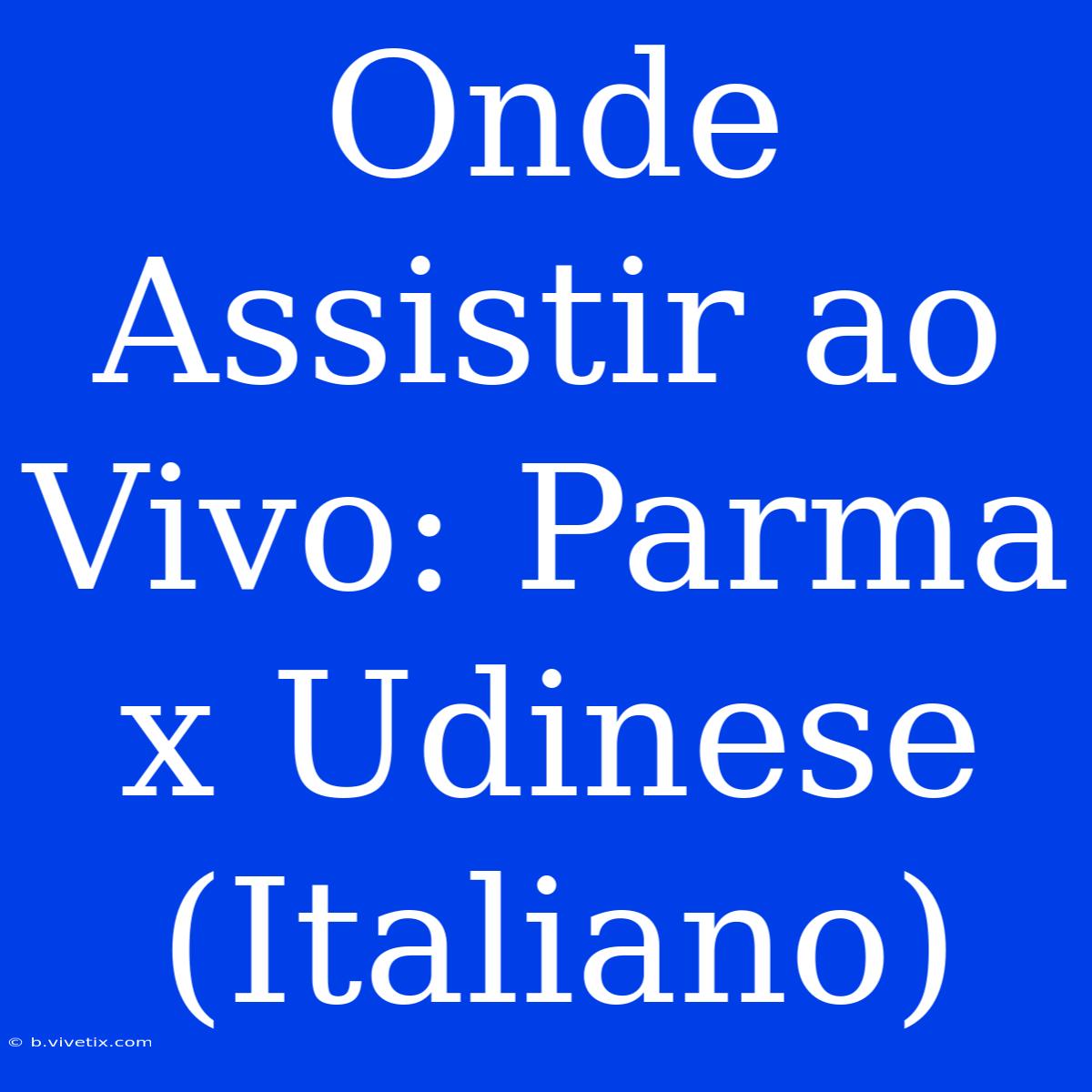 Onde Assistir Ao Vivo: Parma X Udinese (Italiano)