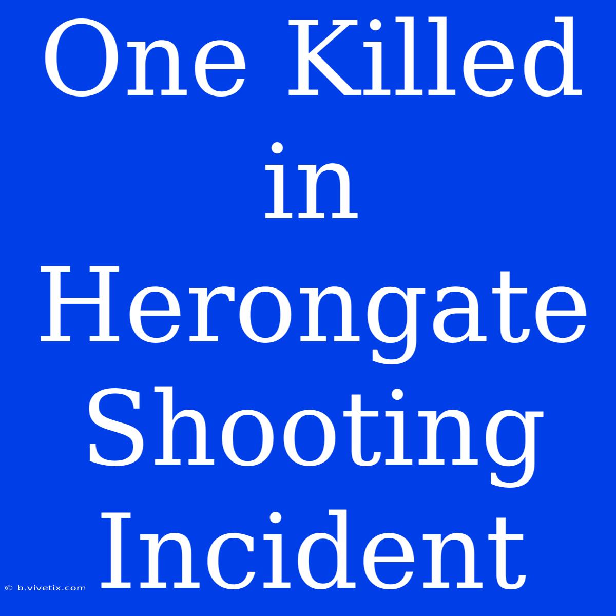 One Killed In Herongate Shooting Incident