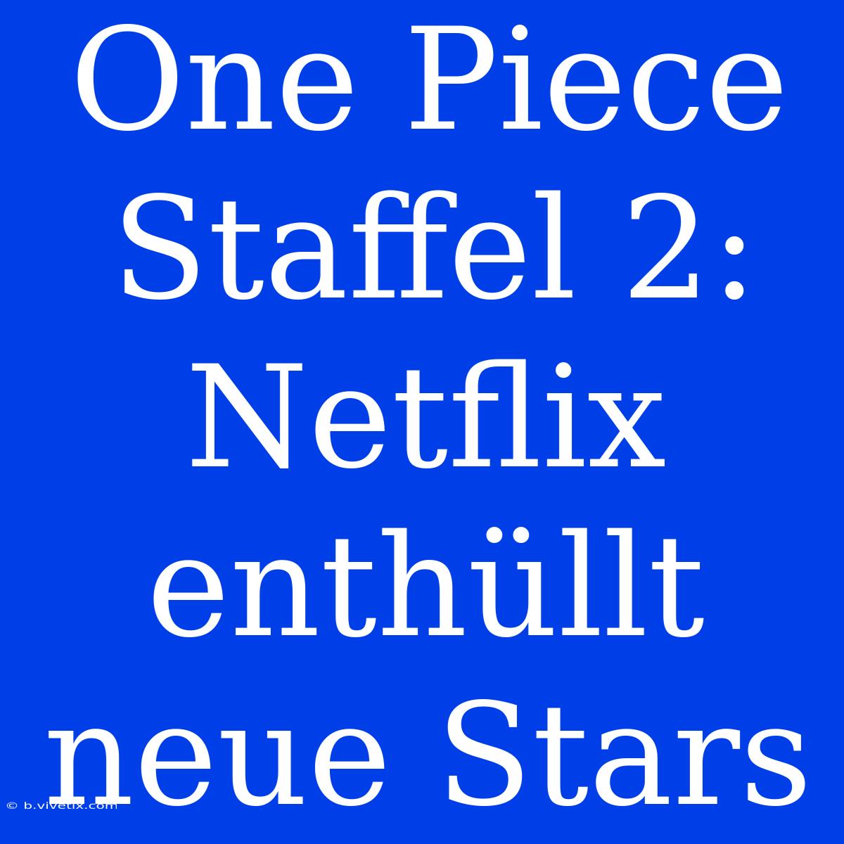 One Piece Staffel 2: Netflix Enthüllt Neue Stars