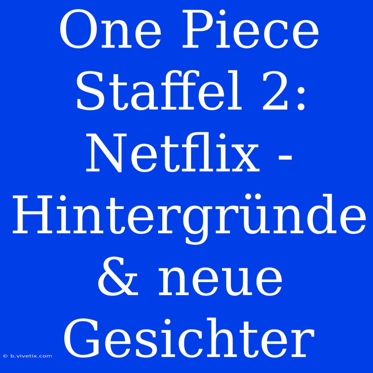 One Piece Staffel 2: Netflix - Hintergründe & Neue Gesichter 