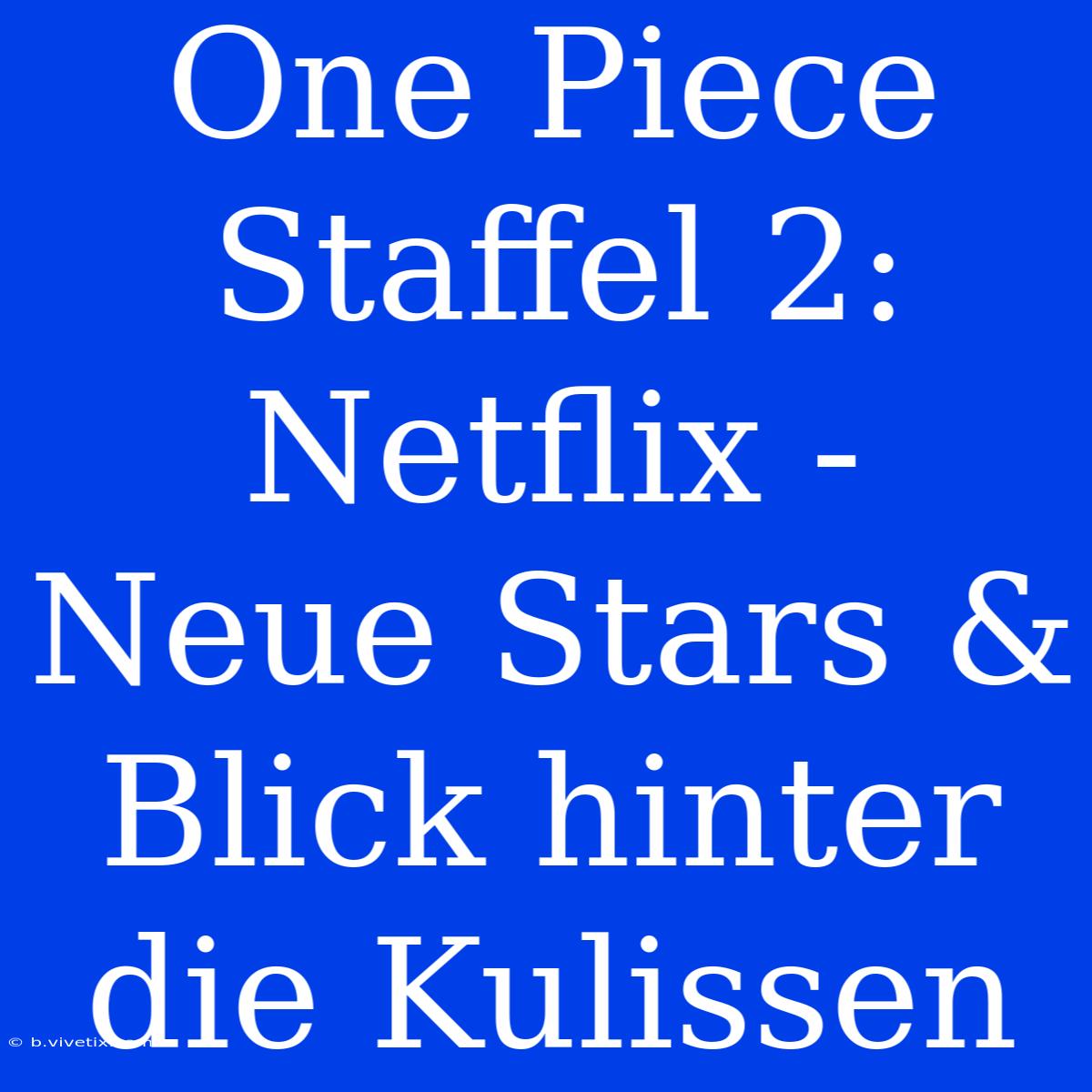 One Piece Staffel 2: Netflix - Neue Stars & Blick Hinter Die Kulissen