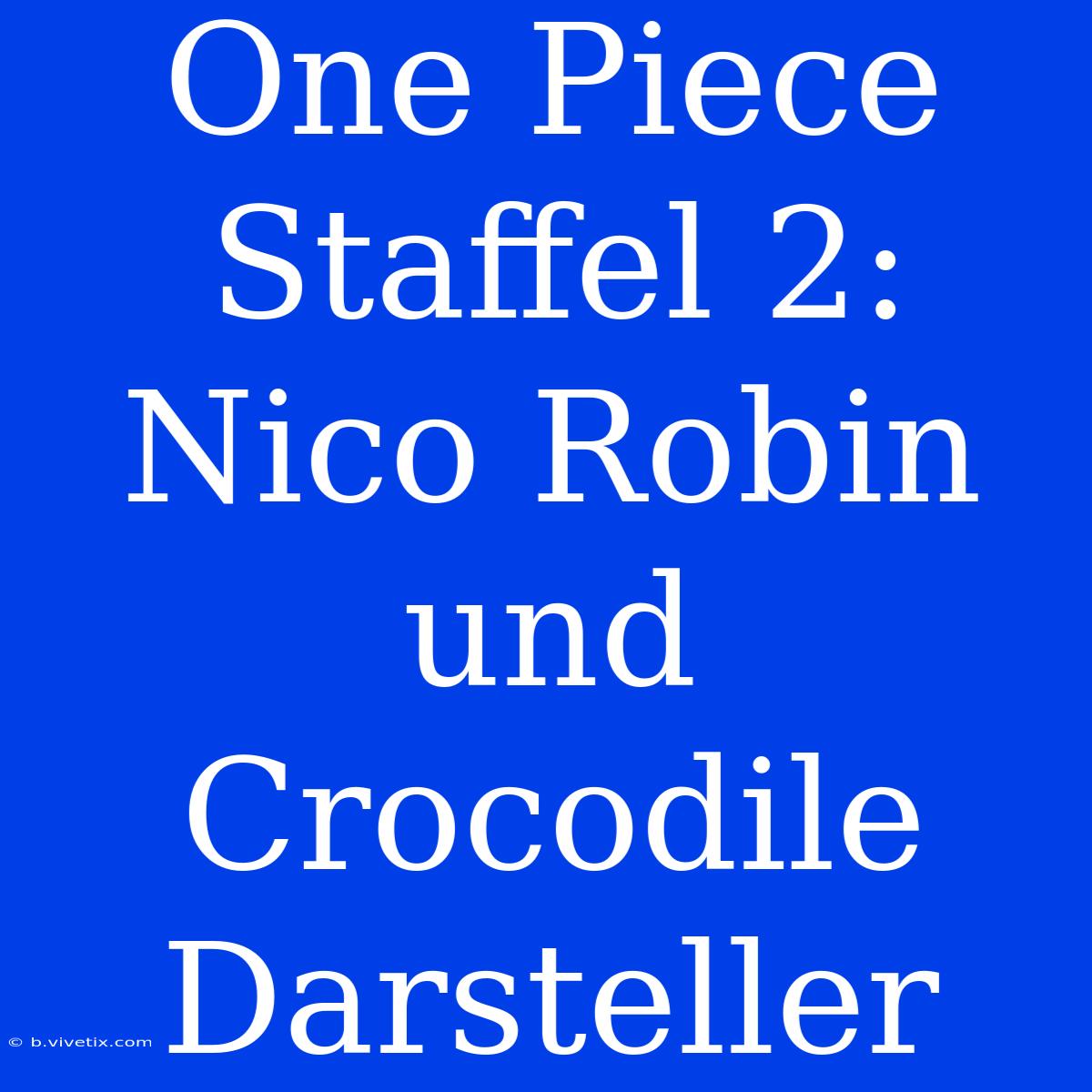 One Piece Staffel 2: Nico Robin Und Crocodile Darsteller