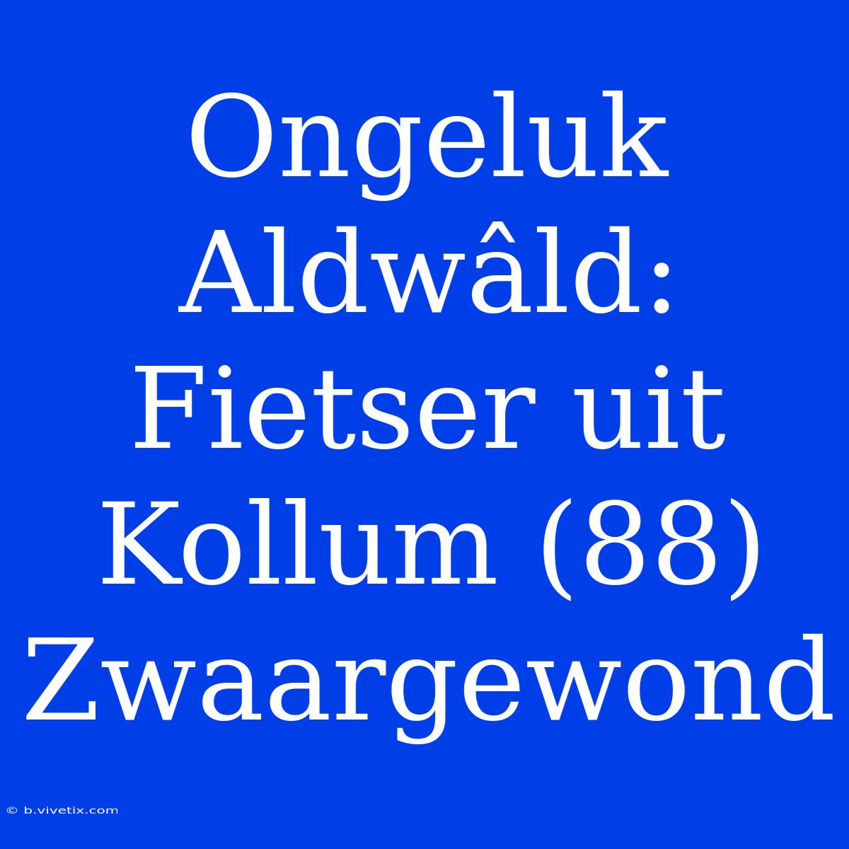 Ongeluk Aldwâld: Fietser Uit Kollum (88) Zwaargewond