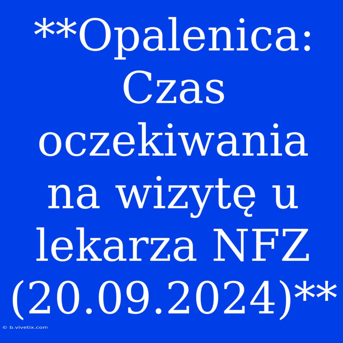 **Opalenica: Czas Oczekiwania Na Wizytę U Lekarza NFZ (20.09.2024)**