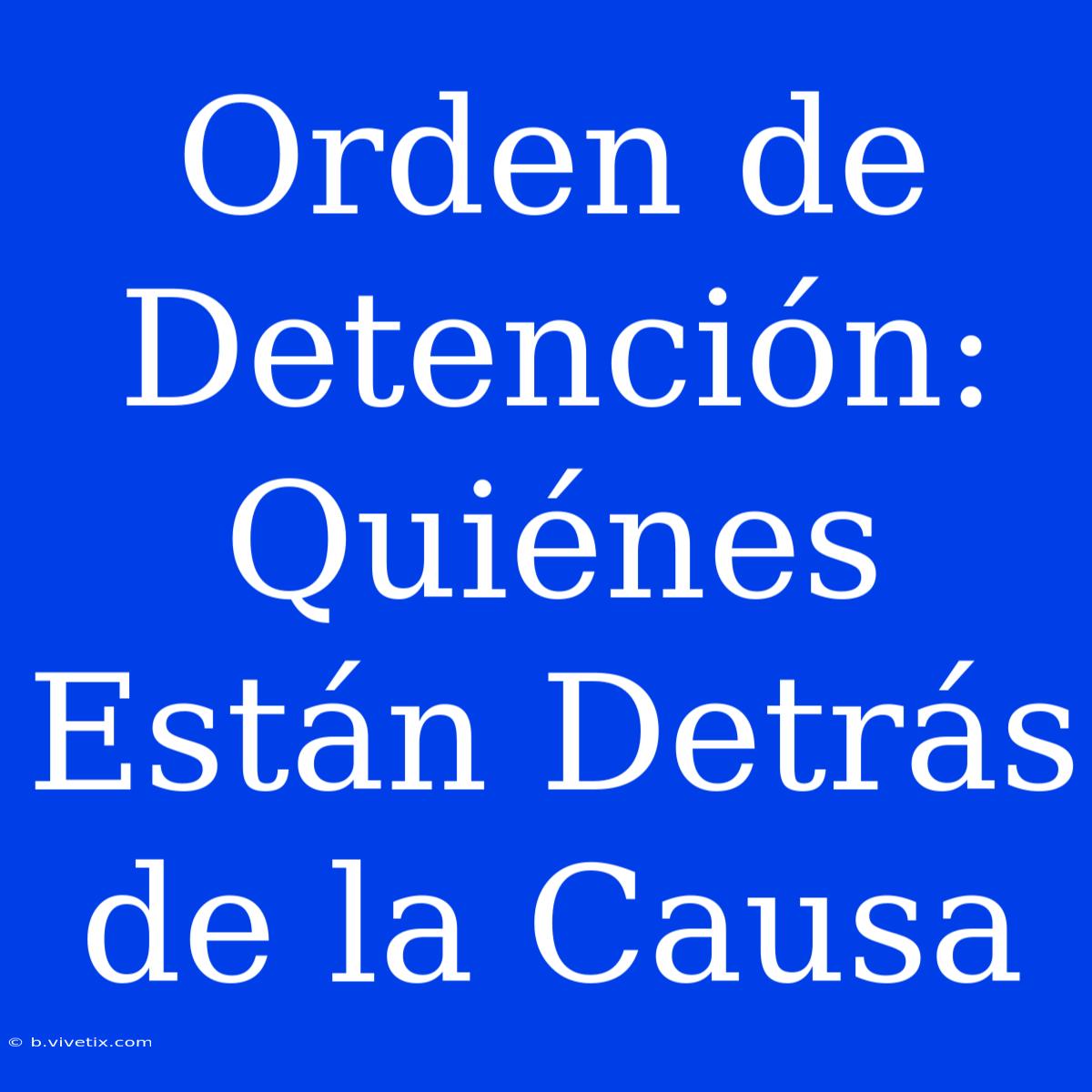 Orden De Detención: Quiénes Están Detrás De La Causa