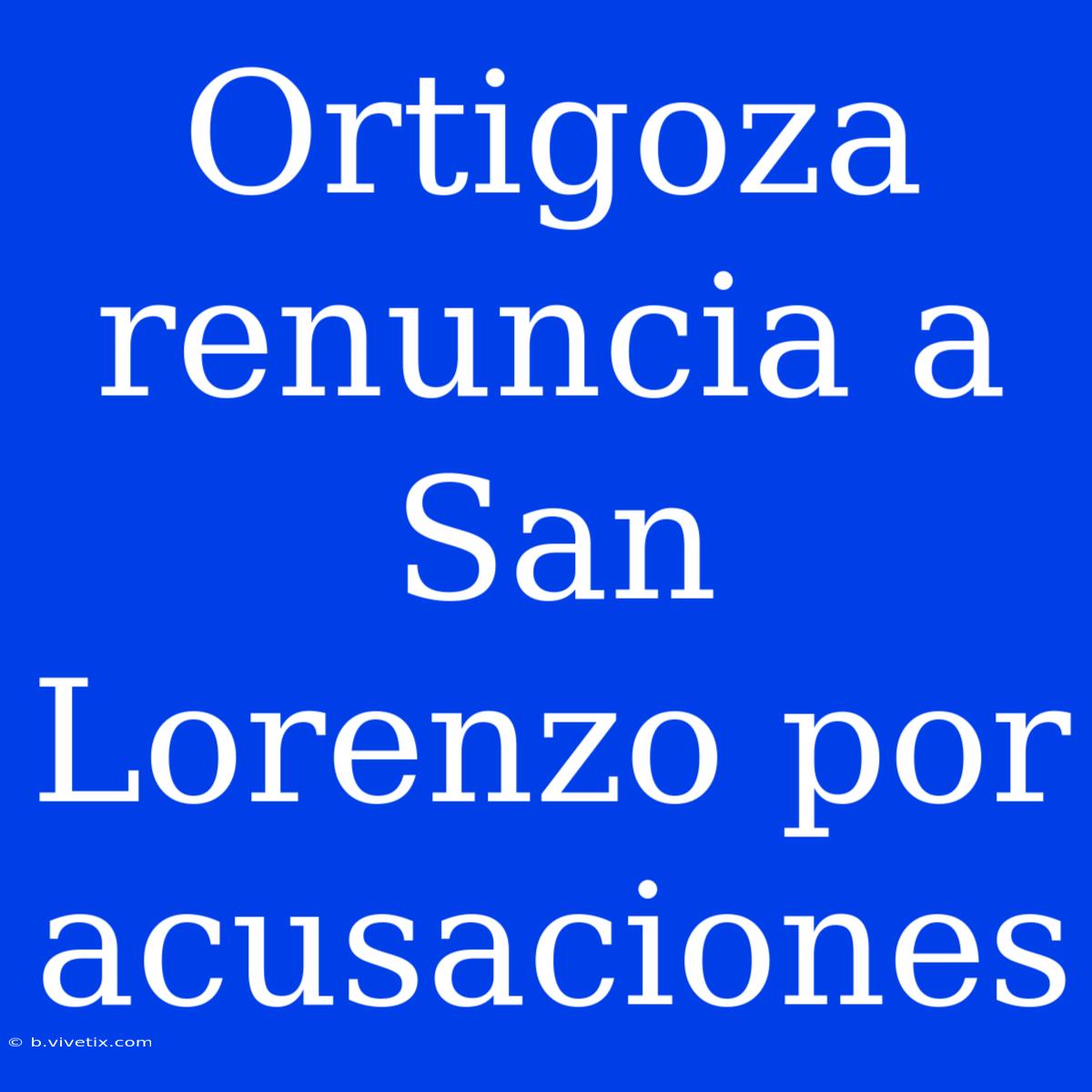 Ortigoza Renuncia A San Lorenzo Por Acusaciones