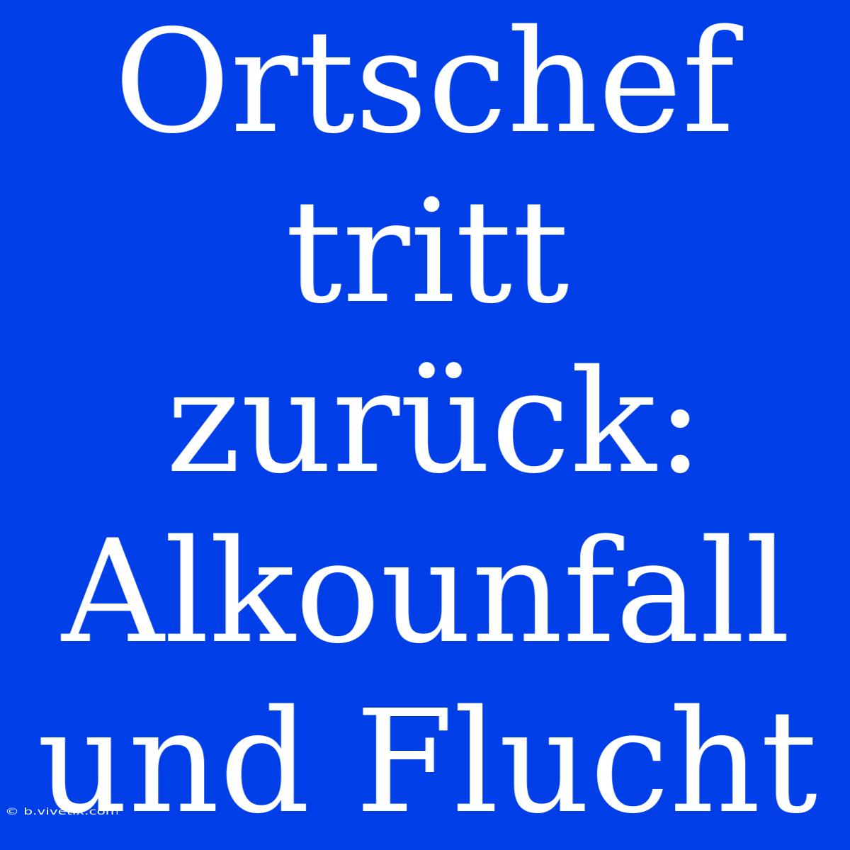 Ortschef Tritt Zurück: Alkounfall Und Flucht