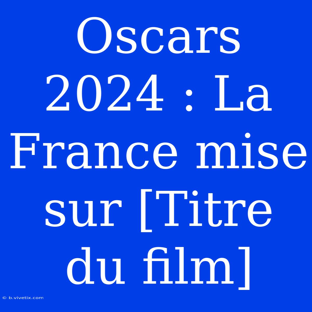 Oscars 2024 : La France Mise Sur [Titre Du Film]