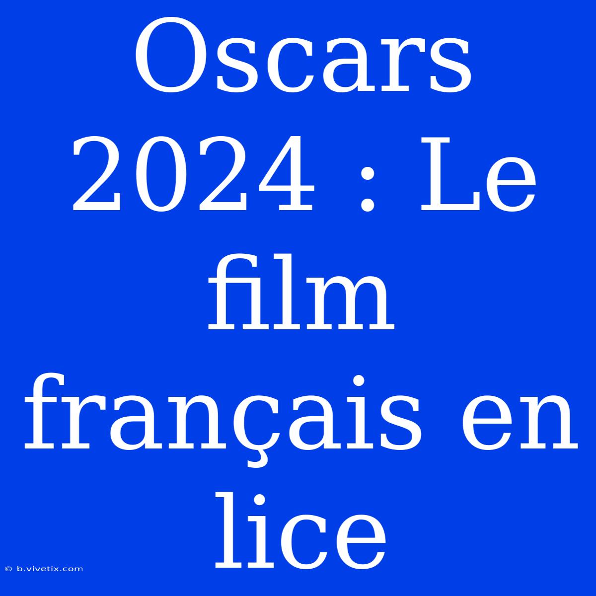 Oscars 2024 : Le Film Français En Lice