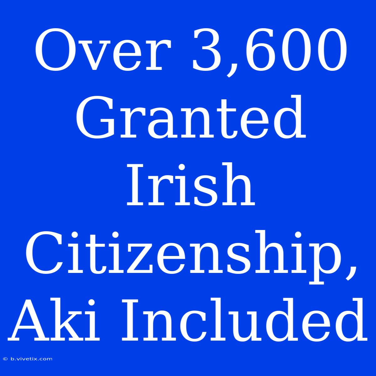 Over 3,600 Granted Irish Citizenship, Aki Included