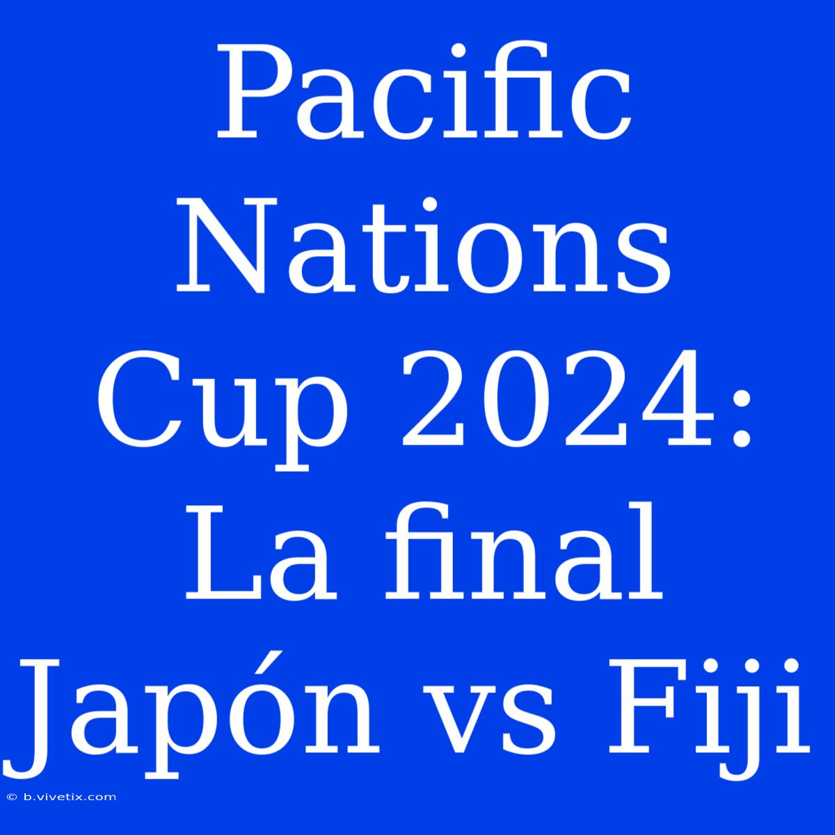 Pacific Nations Cup 2024: La Final Japón Vs Fiji