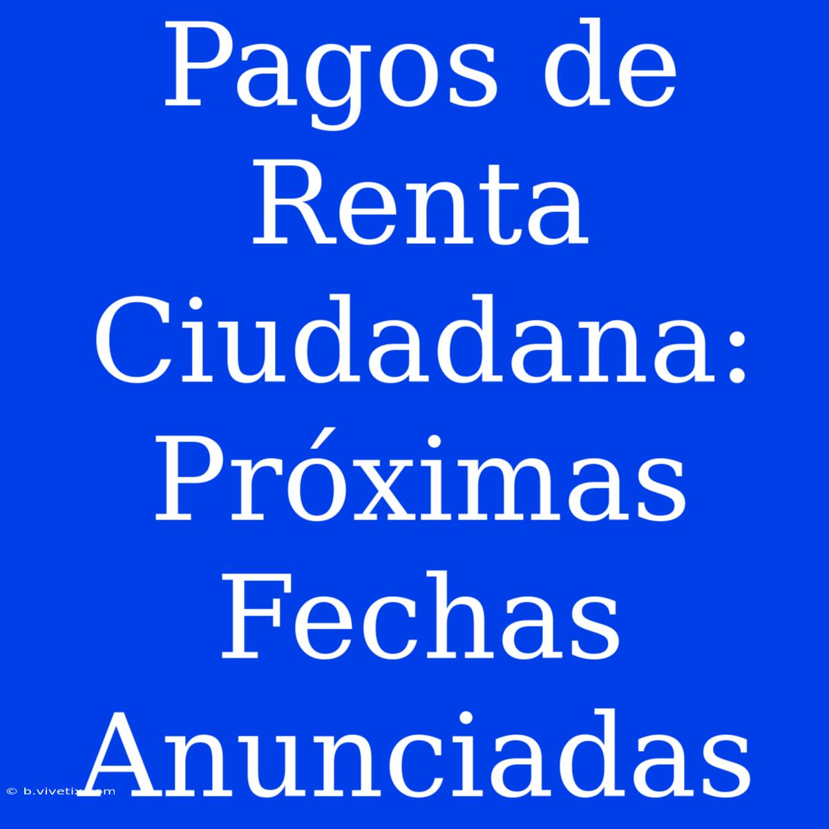 Pagos De Renta Ciudadana: Próximas Fechas Anunciadas