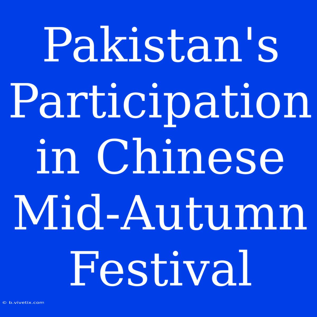 Pakistan's Participation In Chinese Mid-Autumn Festival 