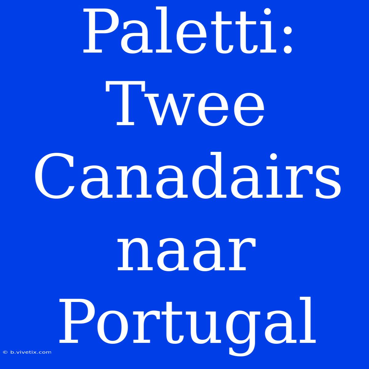 Paletti: Twee Canadairs Naar Portugal