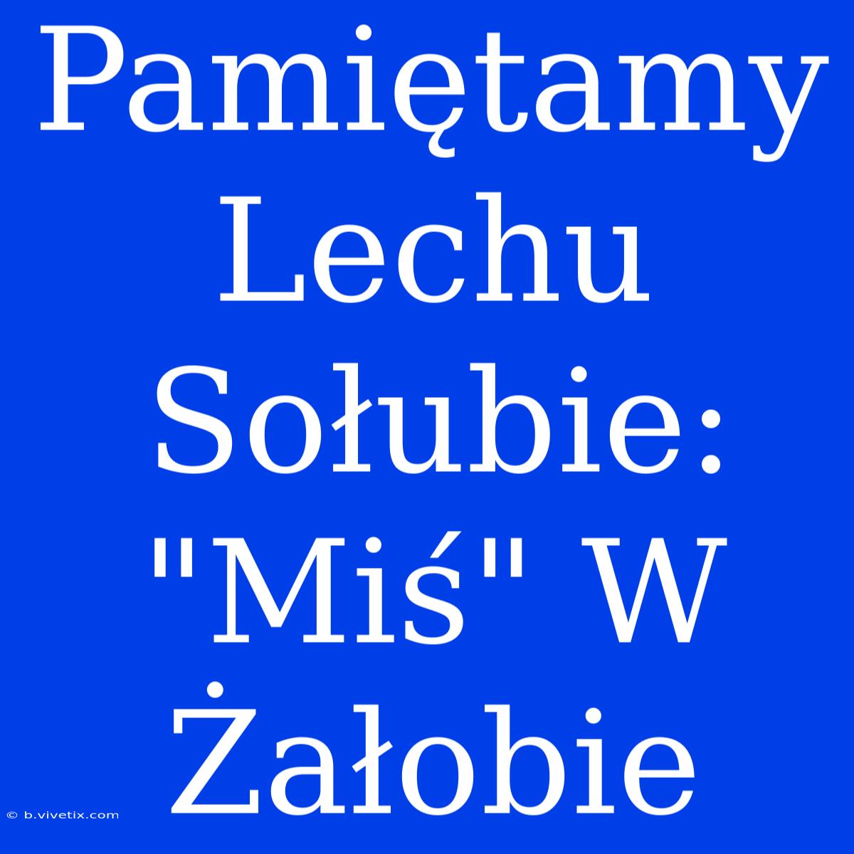 Pamiętamy Lechu Sołubie: 