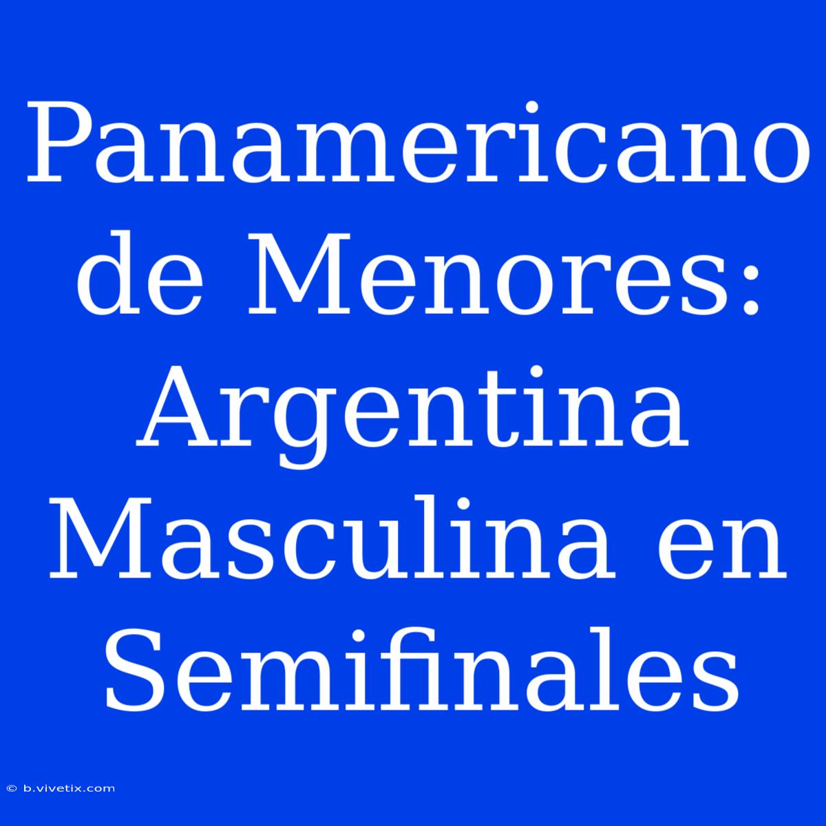 Panamericano De Menores: Argentina Masculina En Semifinales