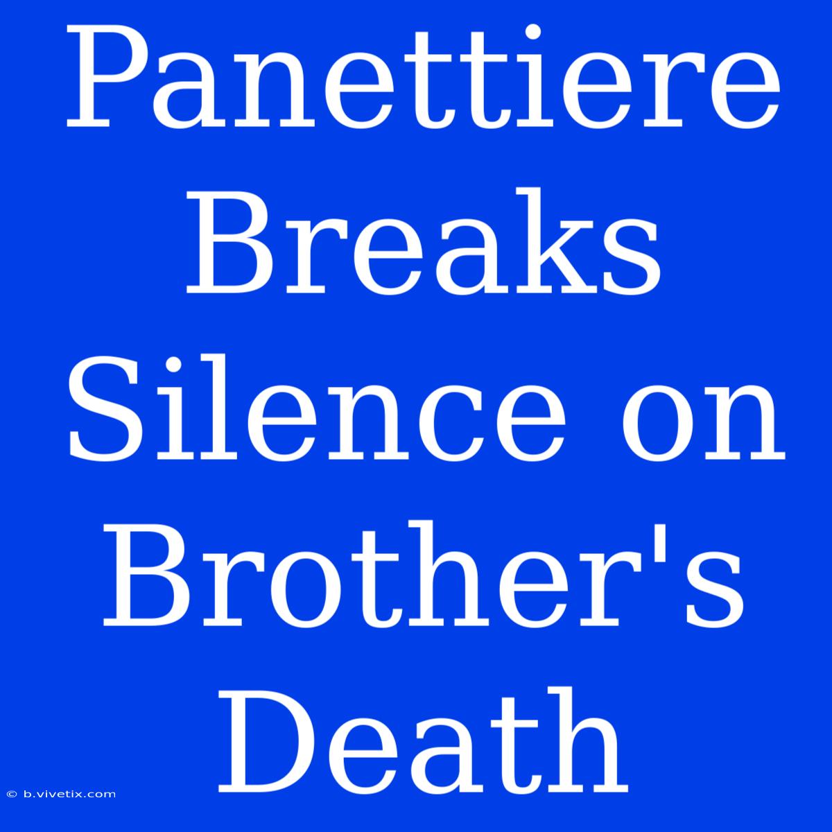 Panettiere Breaks Silence On Brother's Death