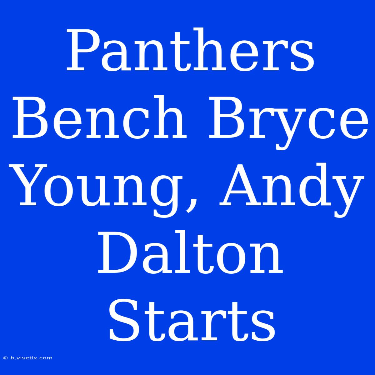 Panthers Bench Bryce Young, Andy Dalton Starts