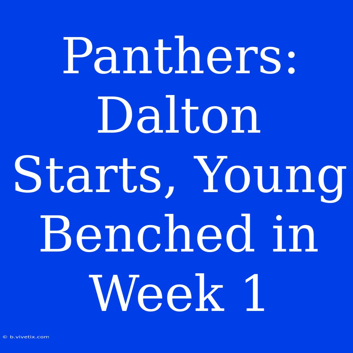 Panthers: Dalton Starts, Young Benched In Week 1 