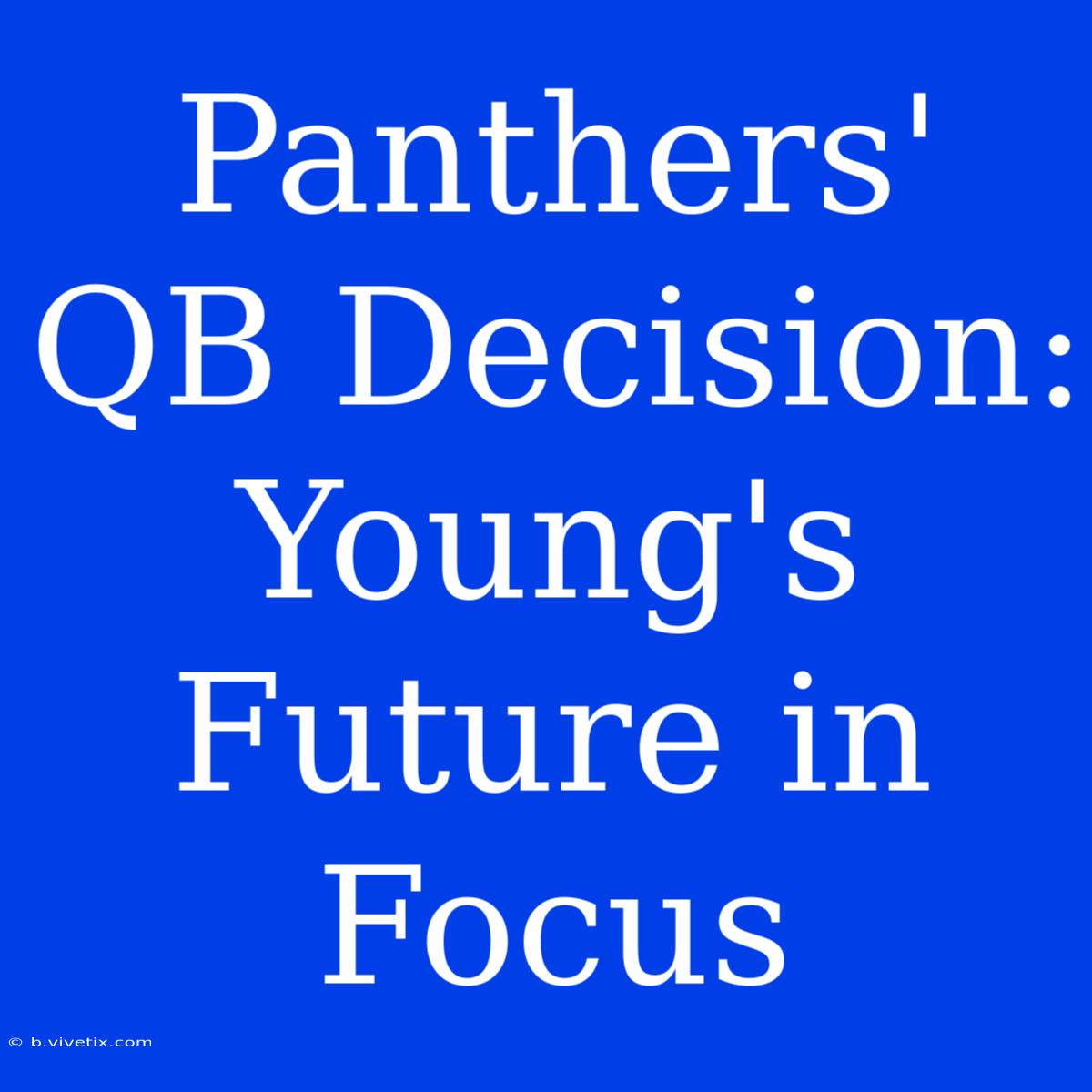 Panthers' QB Decision: Young's Future In Focus