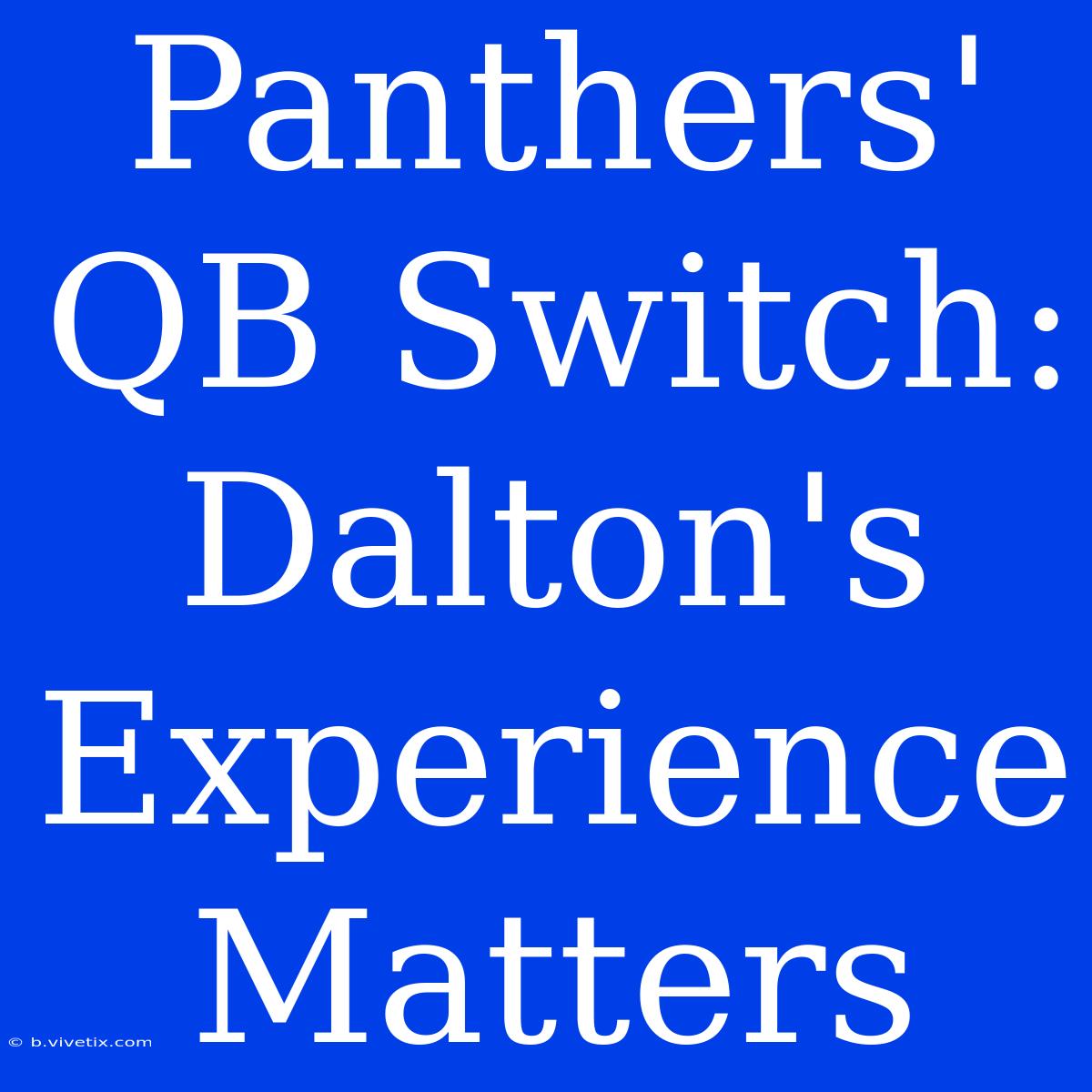 Panthers' QB Switch: Dalton's Experience Matters