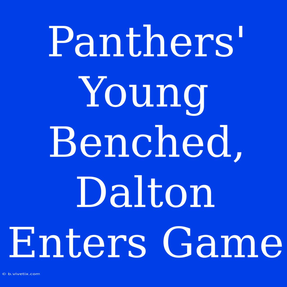 Panthers' Young Benched, Dalton Enters Game