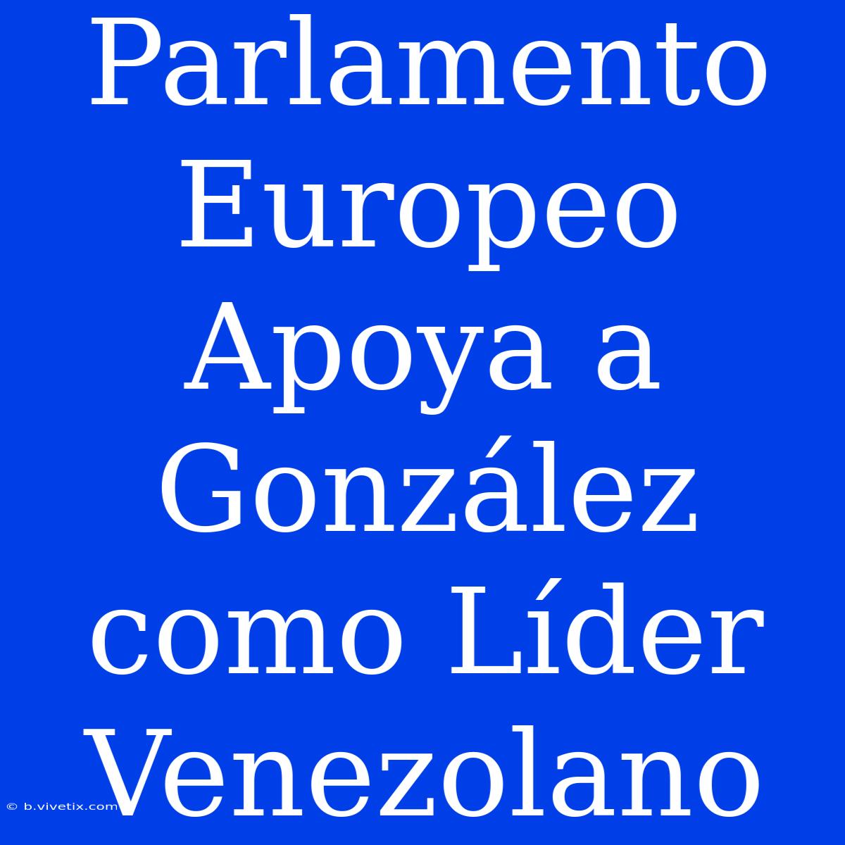 Parlamento Europeo Apoya A González Como Líder Venezolano