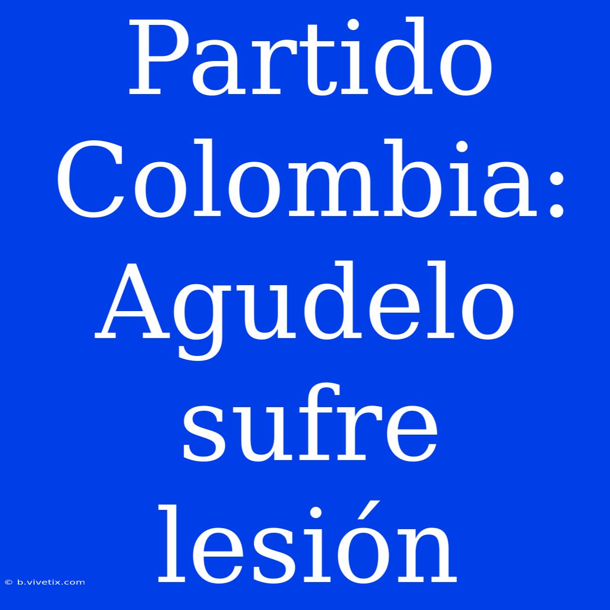 Partido Colombia: Agudelo Sufre Lesión