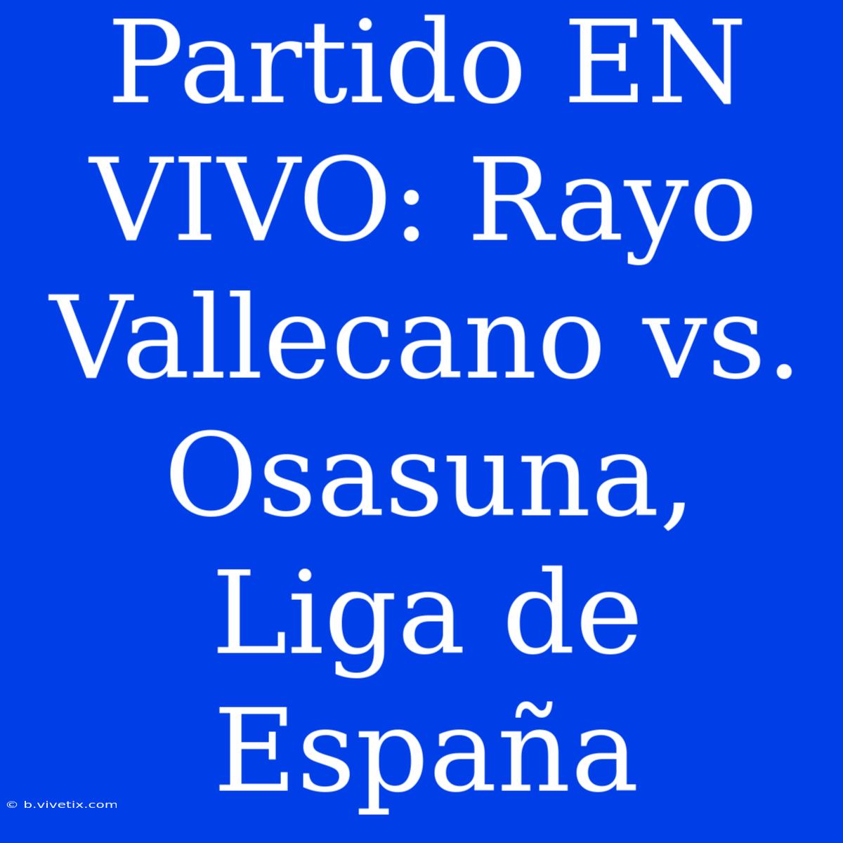 Partido EN VIVO: Rayo Vallecano Vs. Osasuna, Liga De España