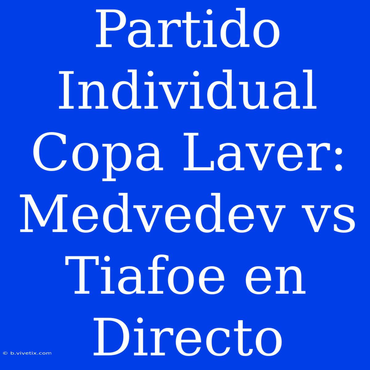 Partido Individual Copa Laver: Medvedev Vs Tiafoe En Directo