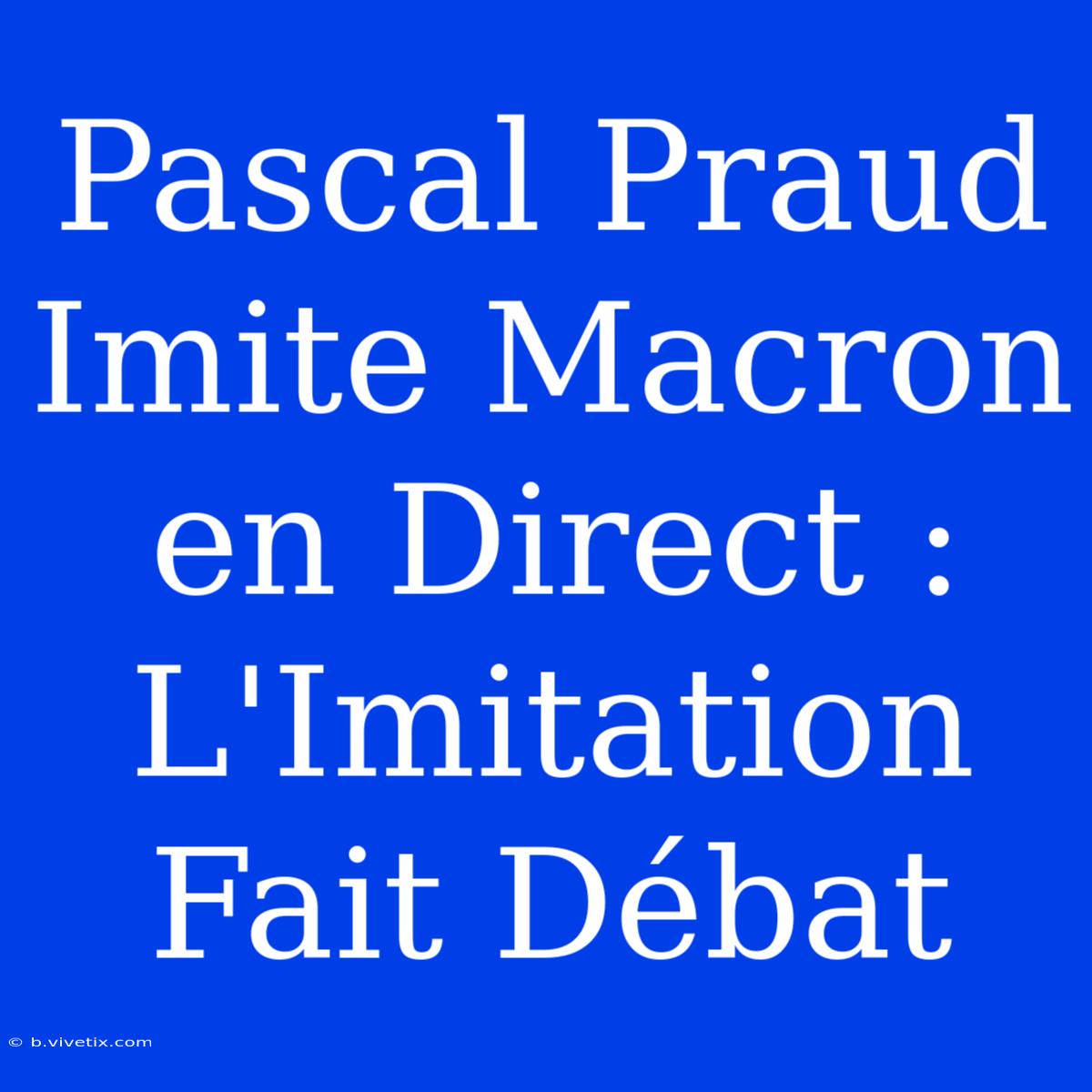 Pascal Praud Imite Macron En Direct : L'Imitation Fait Débat