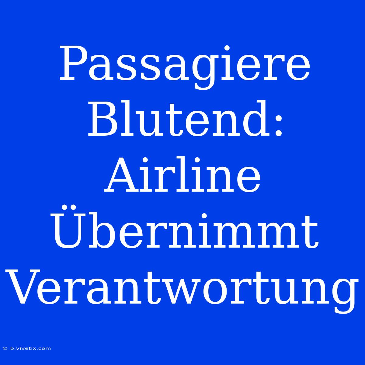 Passagiere Blutend: Airline Übernimmt Verantwortung 