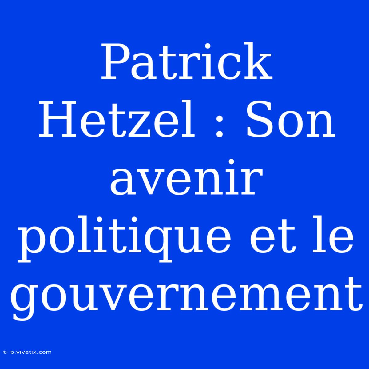 Patrick Hetzel : Son Avenir Politique Et Le Gouvernement