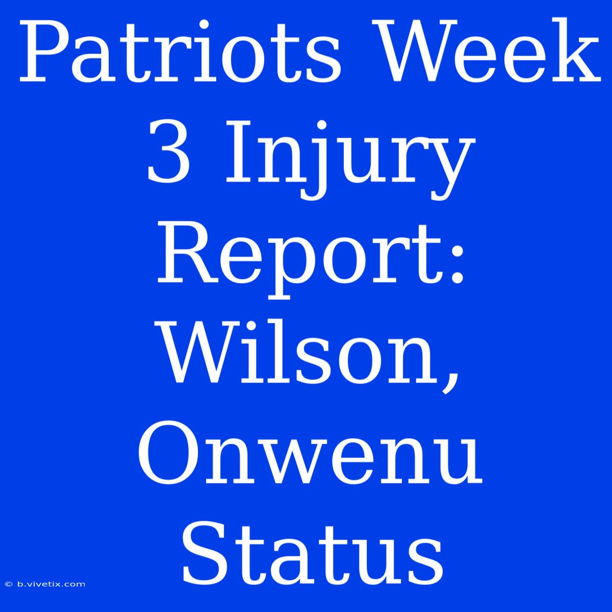 Patriots Week 3 Injury Report: Wilson, Onwenu Status