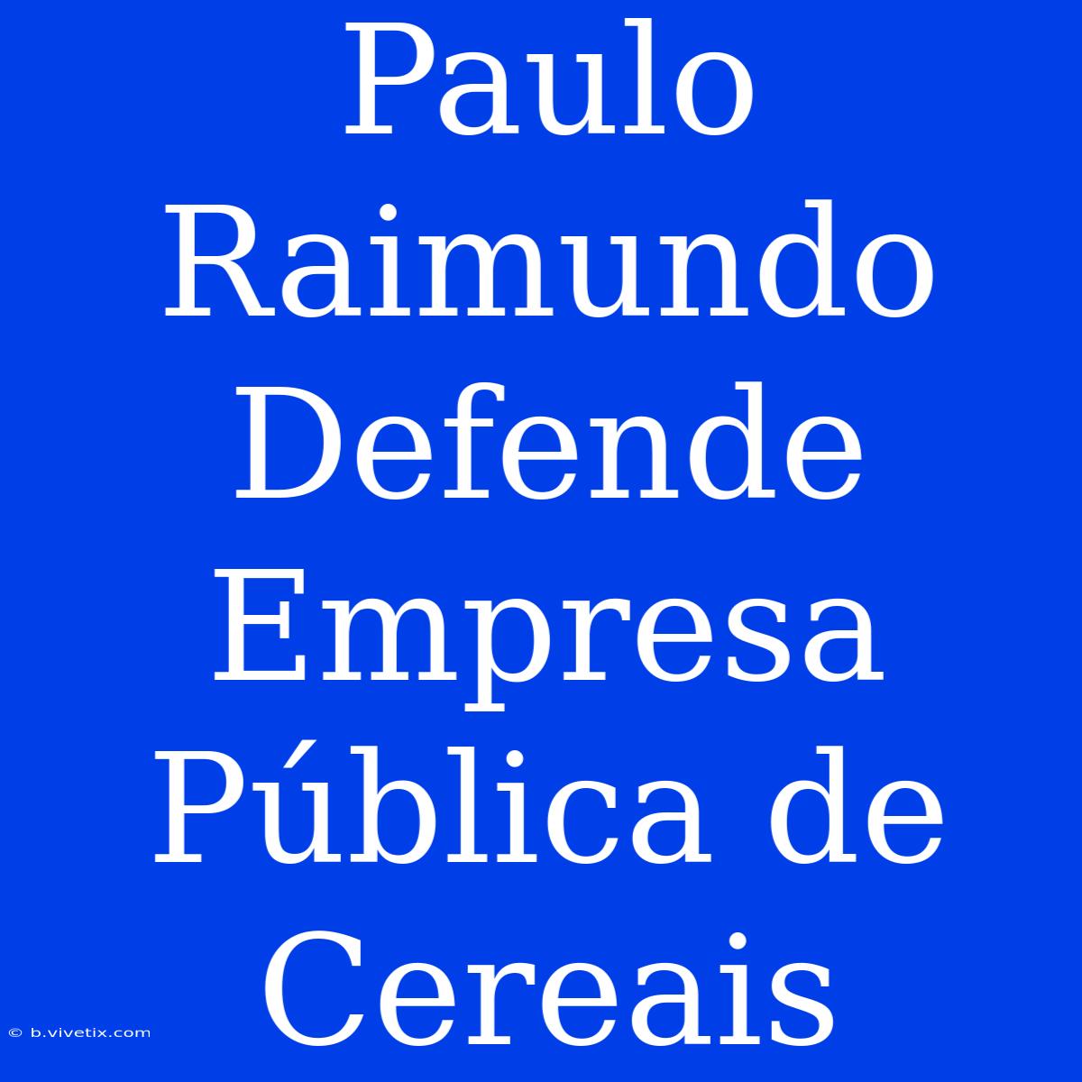 Paulo Raimundo Defende Empresa Pública De Cereais