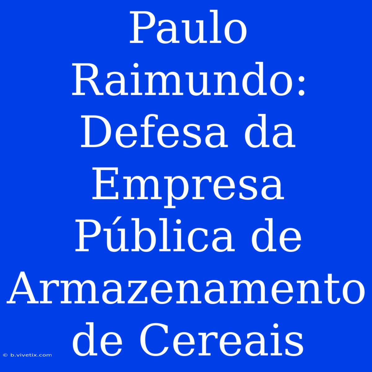 Paulo Raimundo: Defesa Da Empresa Pública De Armazenamento De Cereais