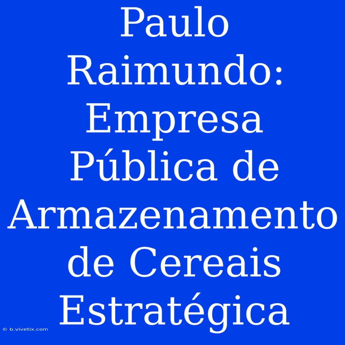 Paulo Raimundo: Empresa Pública De Armazenamento De Cereais Estratégica