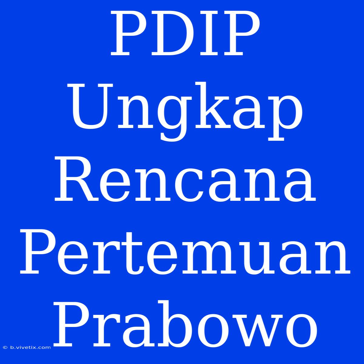 PDIP Ungkap Rencana Pertemuan Prabowo