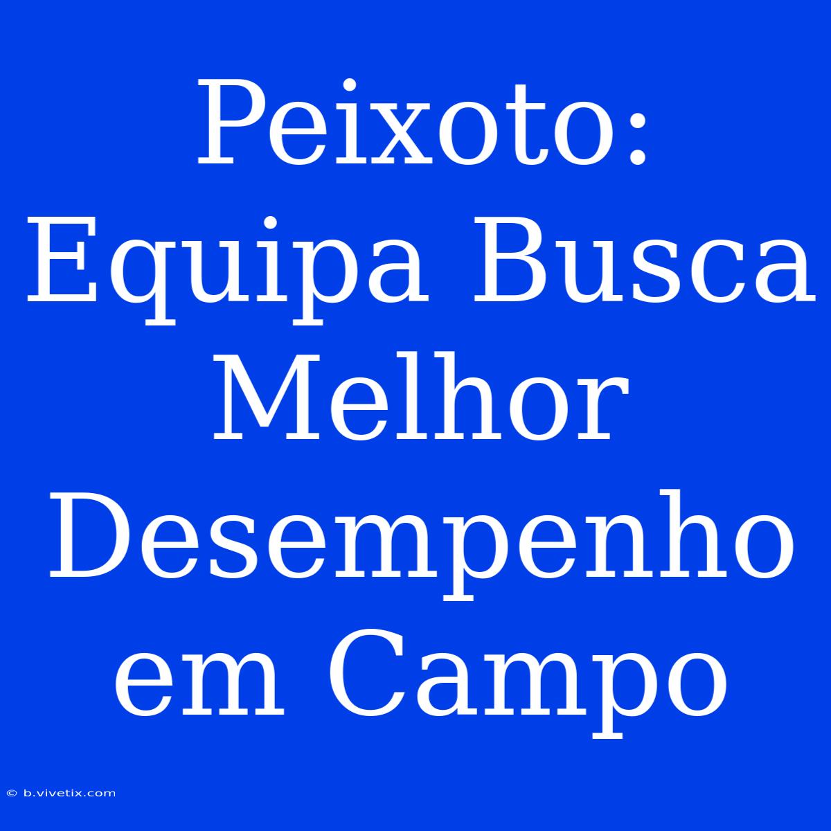 Peixoto: Equipa Busca Melhor Desempenho Em Campo